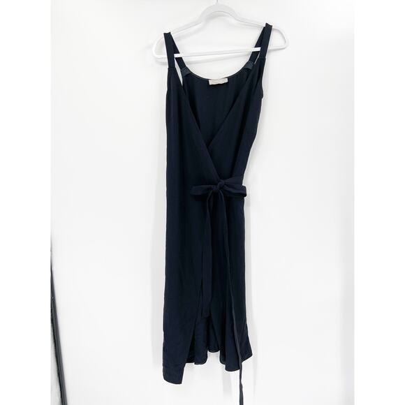 Everlane Japanese GoWeave Solid Black Tank Wrap Dress Size 0 - Picture 4 of 8